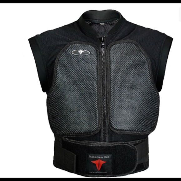 MEN MOTORCYCLE HALF SLEEVES ARMOR JACKET SPINE CHEST BACK PROTECTOR - Picture 2 of 3